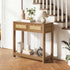 Oikiture Console Table 2 Drawer Hallway Display Shelf Oak