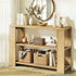 Oikiture Console Table 120cm 2 Open Shelves Entryway Hallway Hall Table Natural
