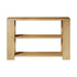 Oikiture Console Table 120cm 2 Open Shelves Entryway Hallway Hall Table Natural