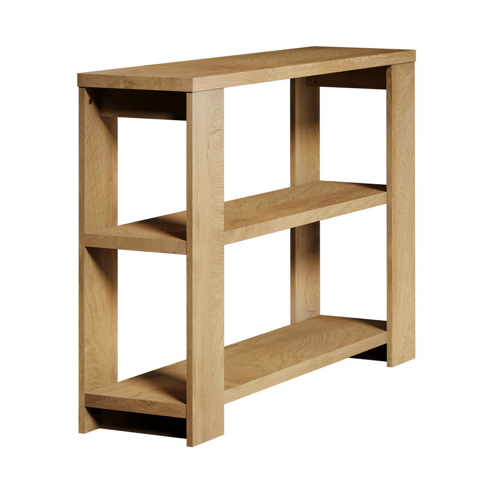 Oikiture Console Table 120cm 2 Open Shelves Entryway Hallway Hall Table Natural