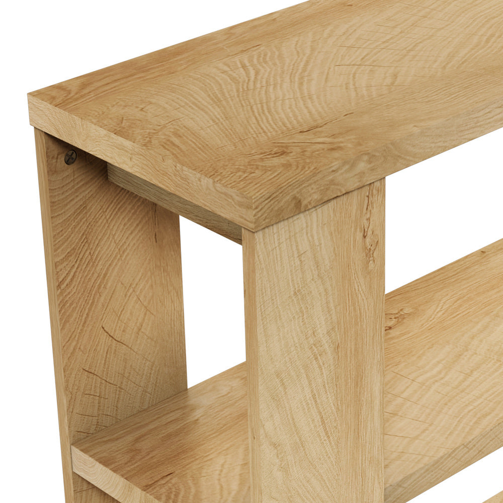 Oikiture Console Table 120cm 2 Open Shelves Entryway Hallway Hall Table Natural