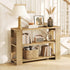 Oikiture Console Table 120cm 2 Open Shelves Entryway Hallway Hall Table Natural