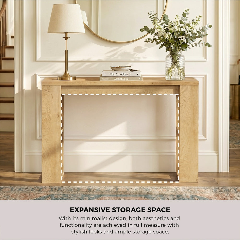 Oikiture Modern Console Table Display Shelf Entryway Decor Natural