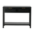 Console Table Black – 2 Drawers, Faux Rattan Fronts, Shelf, 100cm