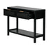Console Table Black – 2 Drawers, Faux Rattan Fronts, Shelf, 100cm