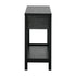 Console Table Black – 2 Drawers, Faux Rattan Fronts, Shelf, 100cm