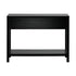 Console Table Black – 2 Drawers, Faux Rattan Fronts, Shelf, 100cm
