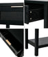 Console Table Black – 2 Drawers, Faux Rattan Fronts, Shelf, 100cm