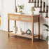 Console Table 2 Drawers Entry Table Display Shelf Natural