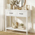Oikiture Console Table 2 Drawers Hallway Entryway Furniture White