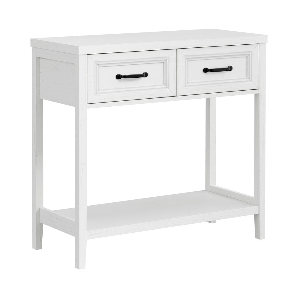 Oikiture Console Table 2 Drawers Hallway Entryway Furniture White
