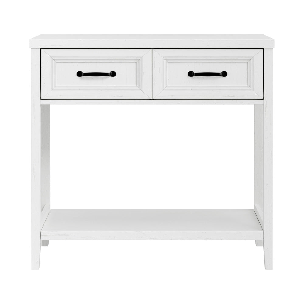 Oikiture Console Table 2 Drawers Hallway Entryway Furniture White
