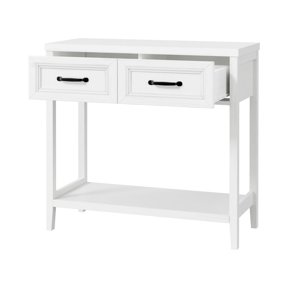 Oikiture Console Table 2 Drawers Hallway Entryway Furniture White