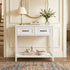 Oikiture Console Table 2 Drawers Hallway Entryway Furniture White