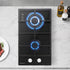 Gas Cooktop 30cm 2 Burner Built-in Stove Glass Cook Top NG LPG Wok Burner