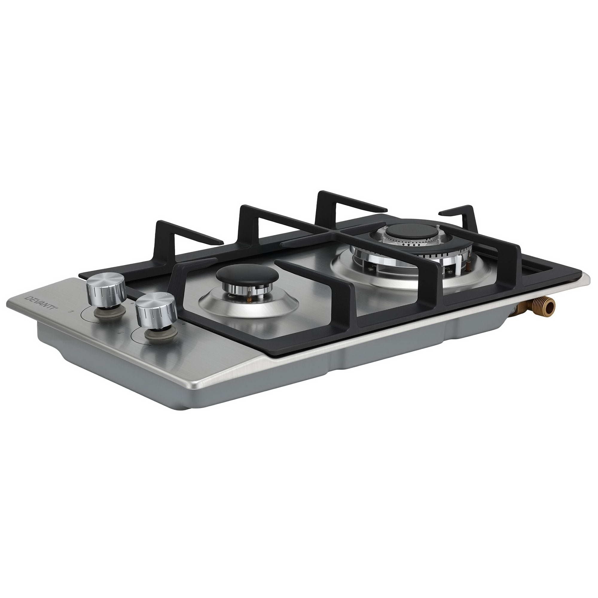 Gas Cooktop 30cm 2 Burner Silver
