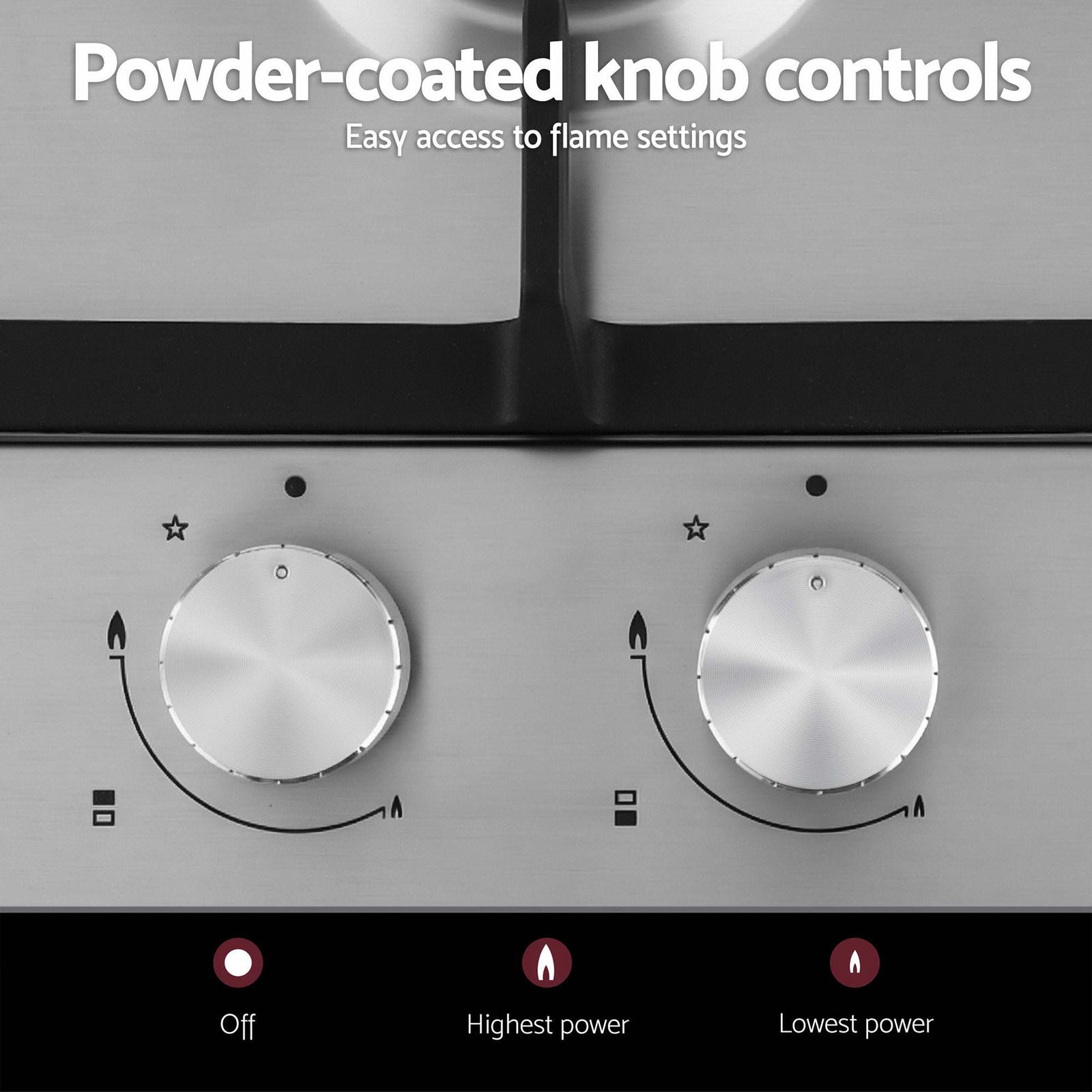 Gas Cooktop 30cm 2 Burner Silver