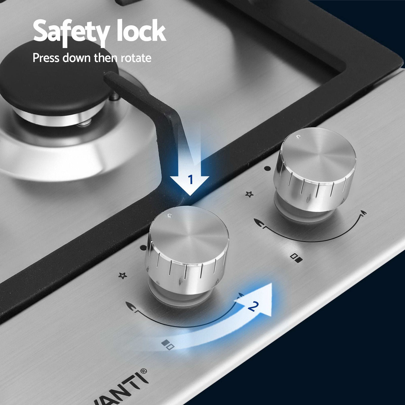 Gas Cooktop 30cm 2 Burner Silver