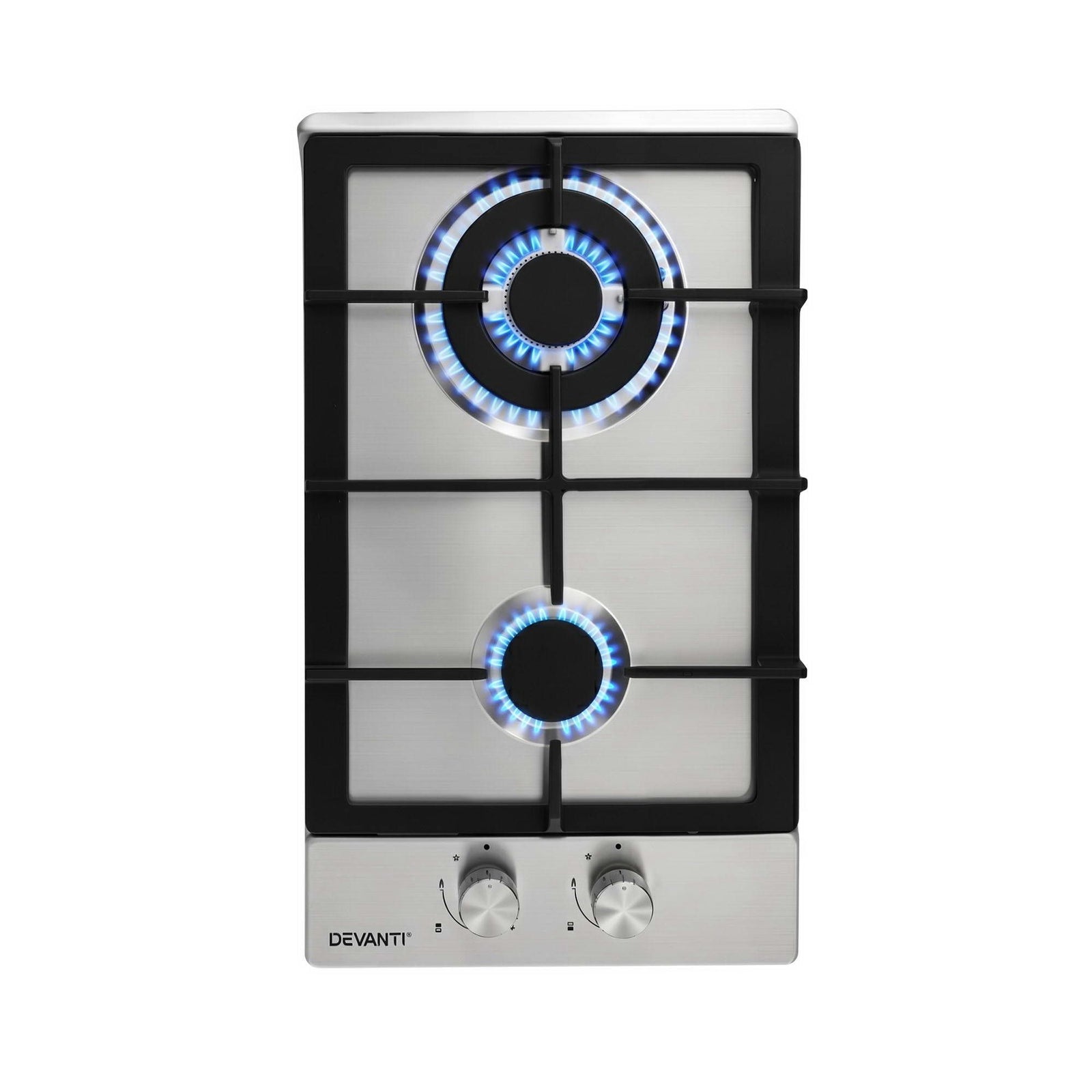 Gas Cooktop 30cm 2 Burner Silver