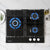 Devanti 59cm Gas Cooktop 3 Burner Knob Control Glass Hob Cast Iron Black