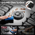 59cm Gas Cooktop 3 Burner Knob Control Glass Hob Cast Iron Black