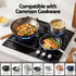 59cm Gas Cooktop 3 Burner Knob Control Glass Hob Cast Iron Black