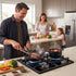 59cm Gas Cooktop 3 Burner Knob Control Glass Hob Cast Iron Black