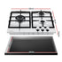 Devanti 59cm Gas Cooktop 3 Burner Knob Control Stainless Steel Hob Silver