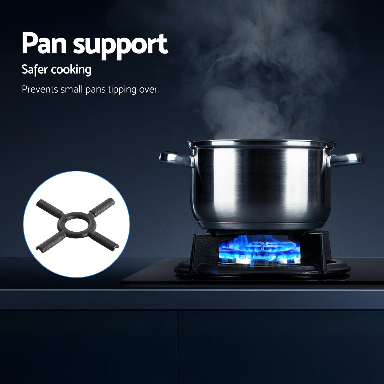 60cm 4 Burner Gas Cooktop Black Glass Built-in Kitchen Stove