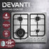 60cm Gas Cooktop – 4 Burners, Wok Burner, Flame Failure, NG/LPG, Stainless