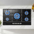 90cm Gas Cooktop 5 Burner – Tempered Glass LPG/NG Triple Crown Black