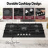 90cm Gas Cooktop 5 Burner – Tempered Glass LPG/NG Triple Crown Black
