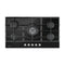 90cm Gas Cooktop 5 Burner – Tempered Glass LPG/NG Triple Crown Black