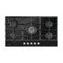 90cm Gas Cooktop 5 Burner – Tempered Glass LPG/NG Triple Crown Black