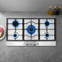 90cm Gas Cooktop 5 Burner – Stainless Steel LPG/NG Triple Crown Silver