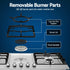 90cm Gas Cooktop 5 Burner – Stainless Steel LPG/NG Triple Crown Silver