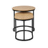 2‑Piece Nesting Coffee Table Set – Black/Natural, Metal Frame, Wood Top