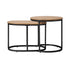 2‑Piece Nesting Coffee Table Set – Black/Natural, Metal Frame, Wood Top