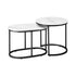 Set of 2 Coffee Table Round Oval Marble Nesting Black
