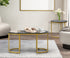 Oikiture Nesting  Coffee Table Set of 2 Marble Effect Gold Black