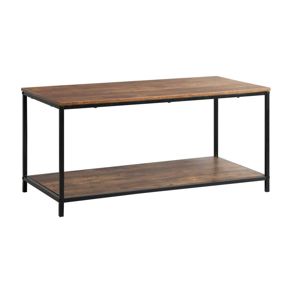 Coffee Table Storage Rack 2-Tier Black&Walnut