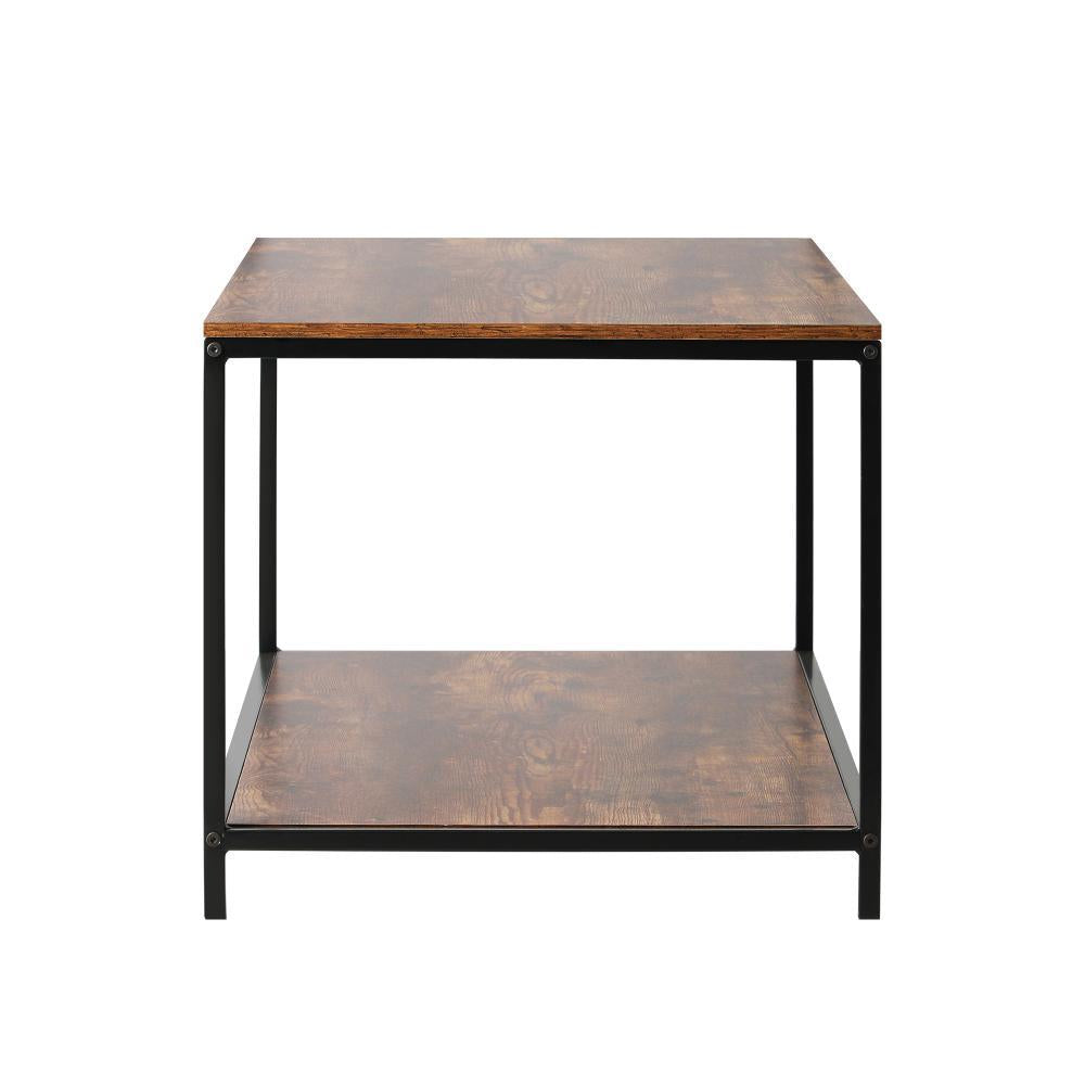Coffee Table Storage Rack 2-Tier Black&Walnut