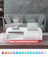 Coffee Table LED High Gloss Storage Drawer White