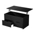 Coffee Lift Up Top Hidden Storage Laptop Desk 2 Drawers Black