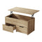 Coffee Lift Up Hidden Storage Laptop Desk 2 Drawers Natural