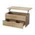 Coffee Lift Up Hidden Storage Laptop Desk 2 Drawers Natural