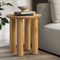 Round Side Table Wooden Coffee End Table Natural 45cm