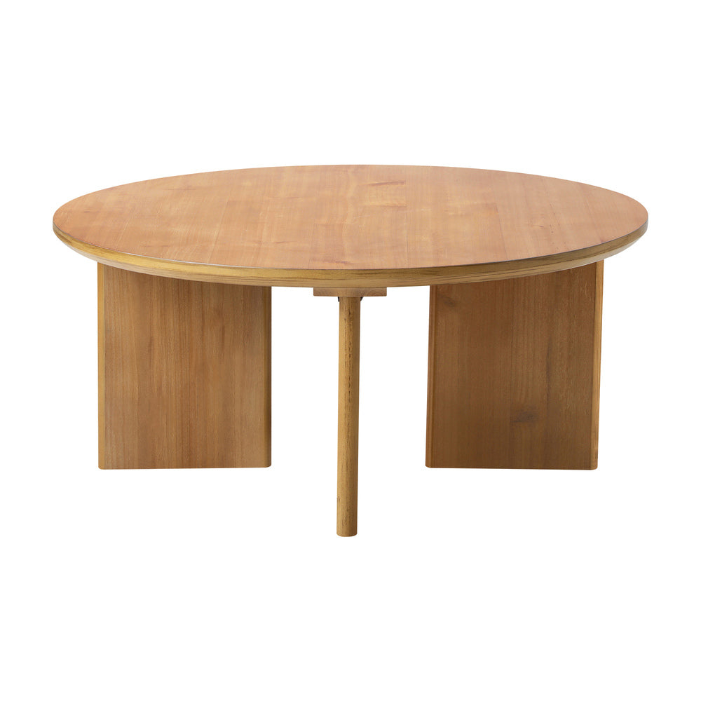 Coffee Table Round Side End Tables Wooden Natural