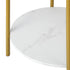 Round Coffee Table 2 Tier Marble Top Metal Gold Frame