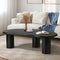 Oikiture Irregular Black Coffee Table 120cm Organic MDF Cafe Desk
